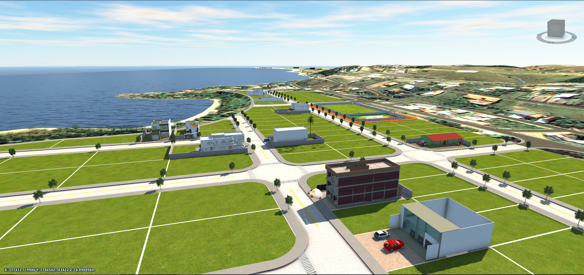 Render de loteamento em 3D